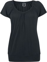 R.E.D. Rock-Engineered Design Zwart loszittend T-shirt met manchetten - Dames - L