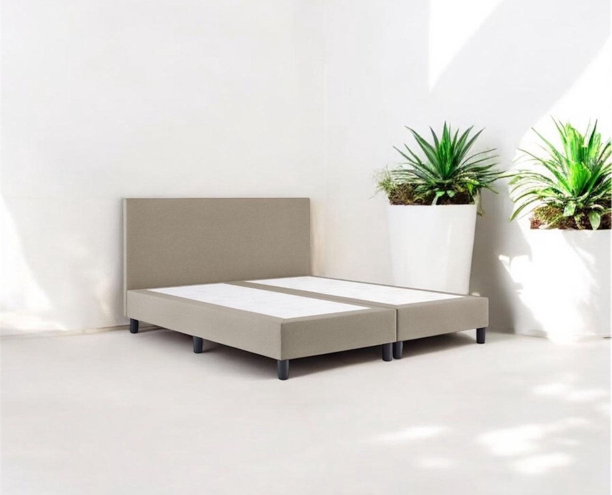 Boxspring Serenity - 160x200 Zonder matras - Beige Glad - AVV Matrassen
