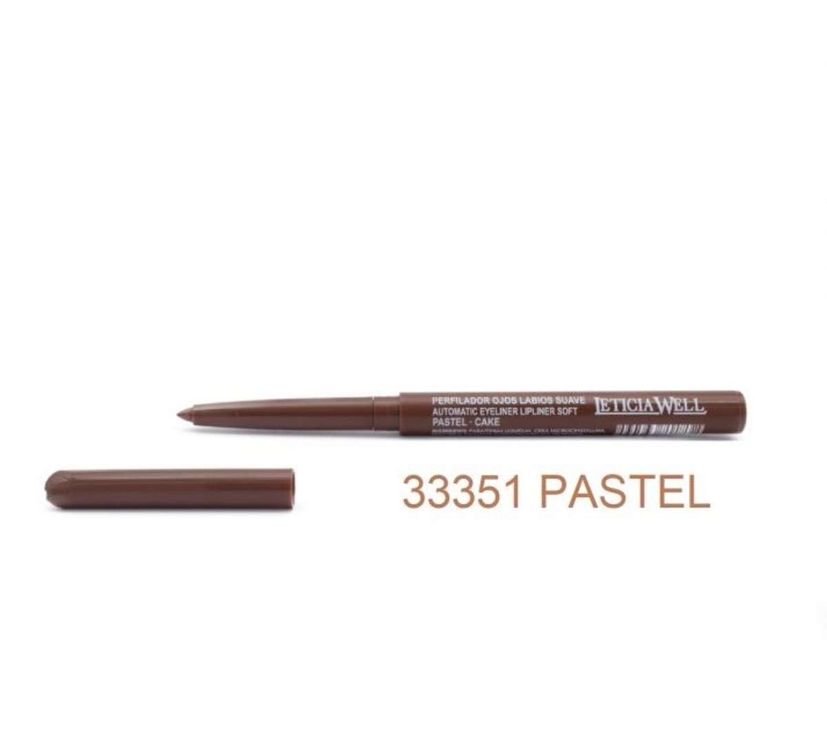 Leticia Well - Licht Bruin/Cake lippotlood en oogpotlood draaibaar zacht / Automatic Eyeliner Lipliner Soft - Nummer 33351 - 1 stuks
