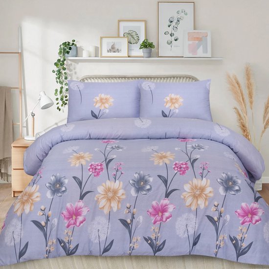 HappyBed HappyBed all year bedrukt dekbed | 240x220 cm - Vintage rose patchwork - Hoesloos