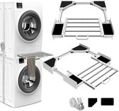 Lion D'or® - Pièce intermédiaire pour lave-linge et sèche-linge - Avec support extensible - Kit d'empilage pour lave-linge et sèche-linge - Pièce intermédiaire universelle - Ajustable