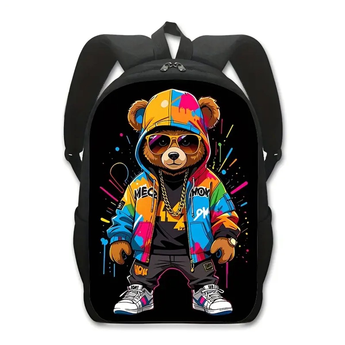 Stoere rugzak | schooltas met vrolijke kleuren | tekenfilmbeer | Beren Rugzak | 15 liter rugzak