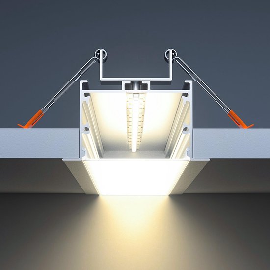 Profilé LED Aluminium LASLUX 10x2M - Angle 90°, Diffuseur Inclus, Pour Ruban LED 10mm