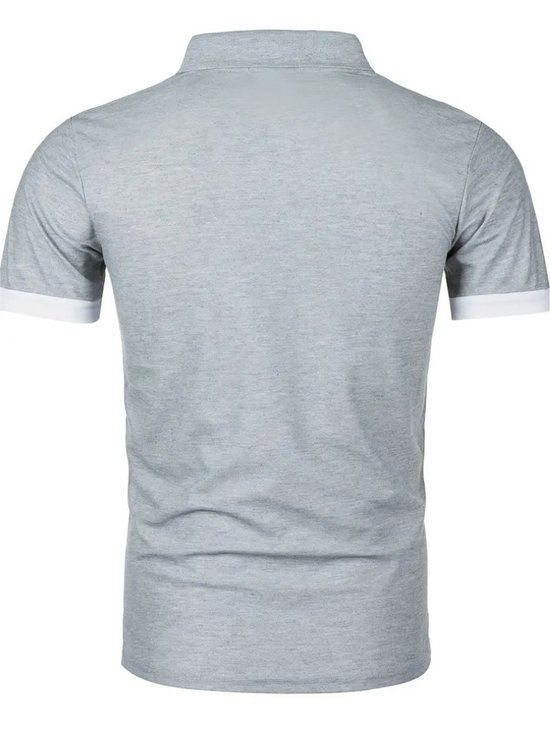 Bovista Golf Shirt Heren - T-shirt - Golfkleding - Golfen - Golf Accessoires - Polo Shirt - Wit + Lichtgrijs - Maat XXXL van Bovista — afbeelding 2