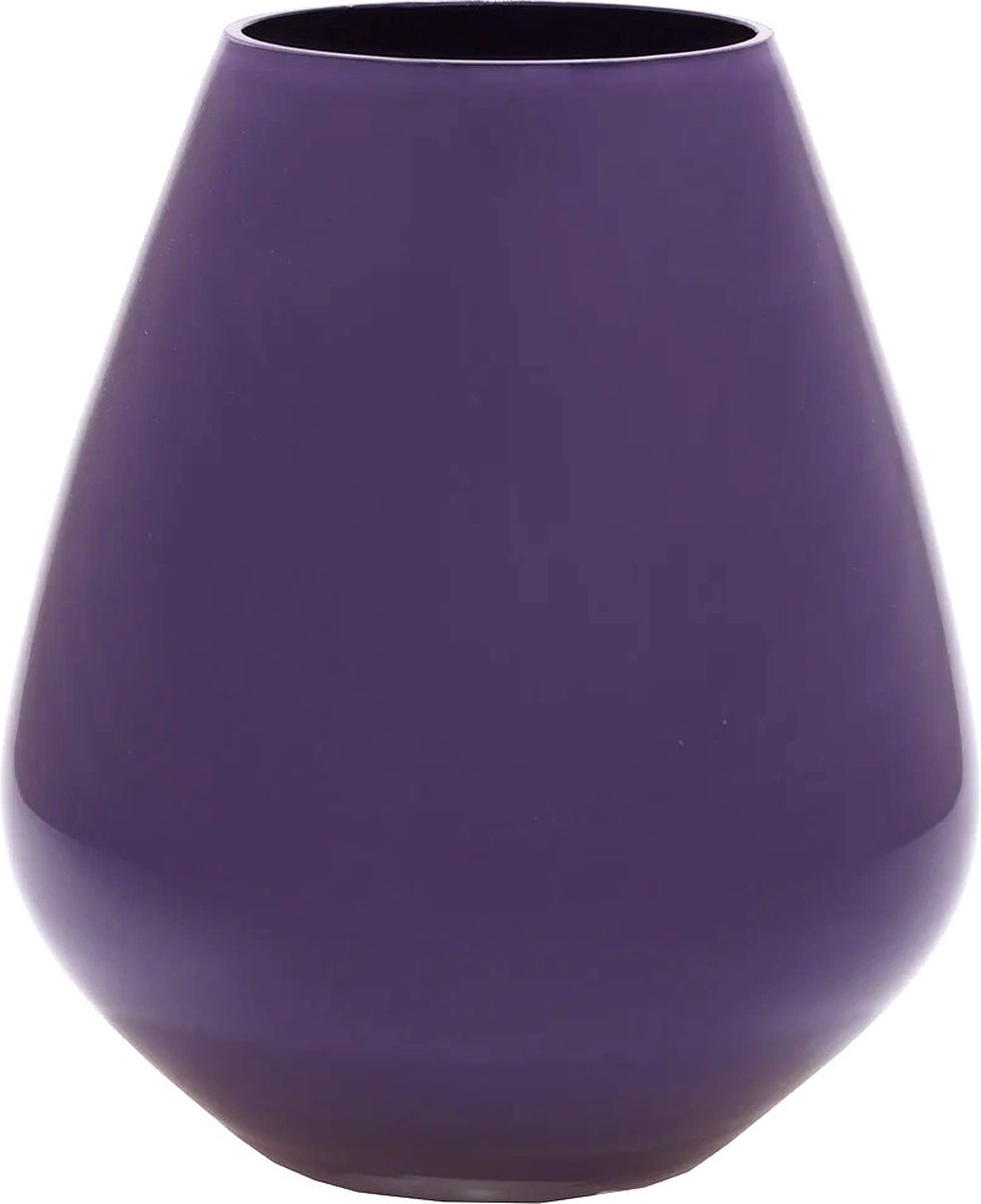 Vase The World Vaas Tasman Purple - Paars | Small | Mondgeblazen glas | Ø18 x H20 cm