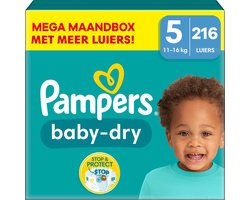 Pampers - Baby Dry - Maat 5 - Mega Maandbox - 216 stuks - 11/16 KG