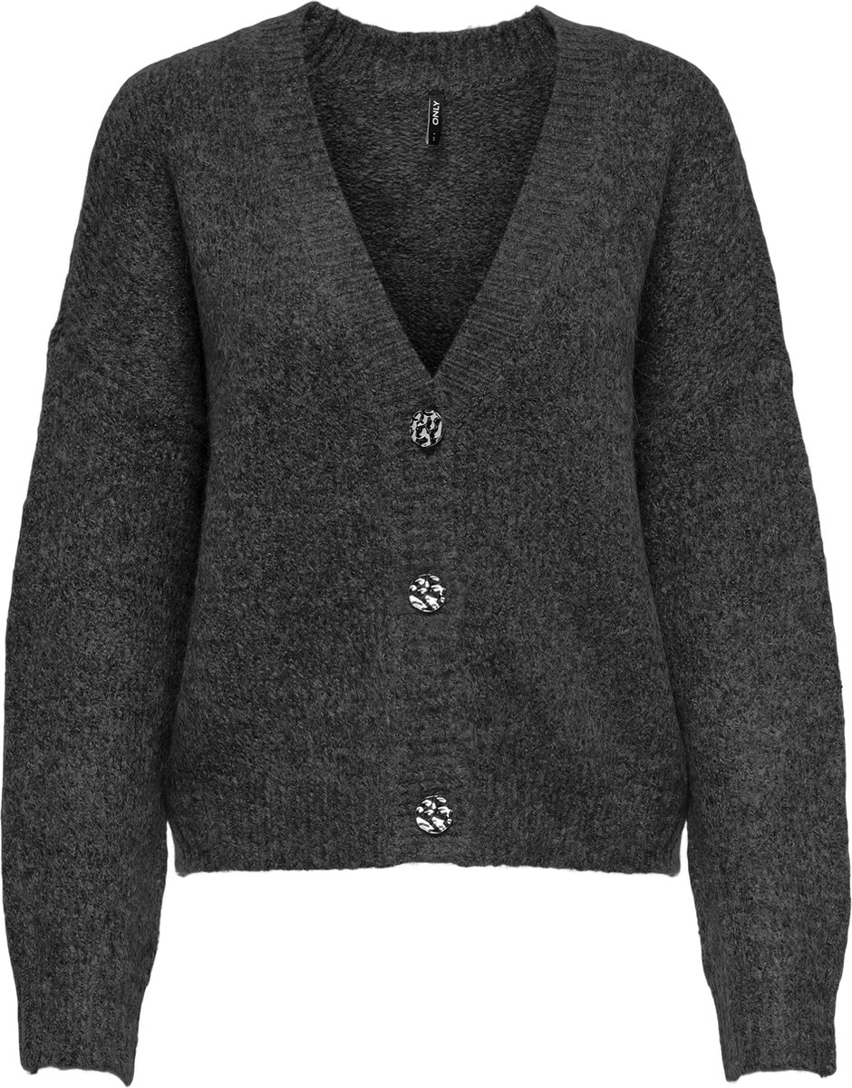 Only Vest Onlzoey L/s V-neck Cardigan Knt Noo 15215618 Dark Grey Melange Dames Maat - L