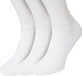 Bonnie Doon Sneakersokken Heren Wit maat 40/46 - 3 paar - Basis Korte Sokken - Gladde Naden - Enkel Sokken - Uitstekend Draagcomfort - Enkelsokken - Sneaker Sokken - 3-pack - Multipack - Effen - White - OL8120013.103