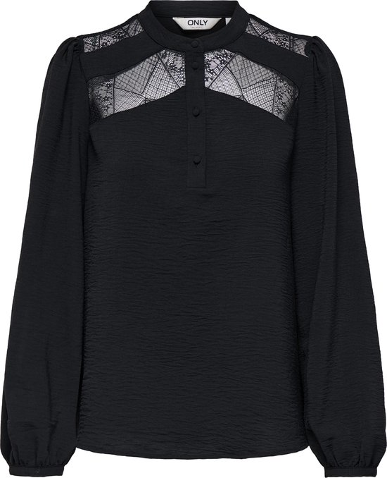 Only Onlyohanna Life Fr L/s Lace Top Wvn 15358300 Noir Femme Taille - M