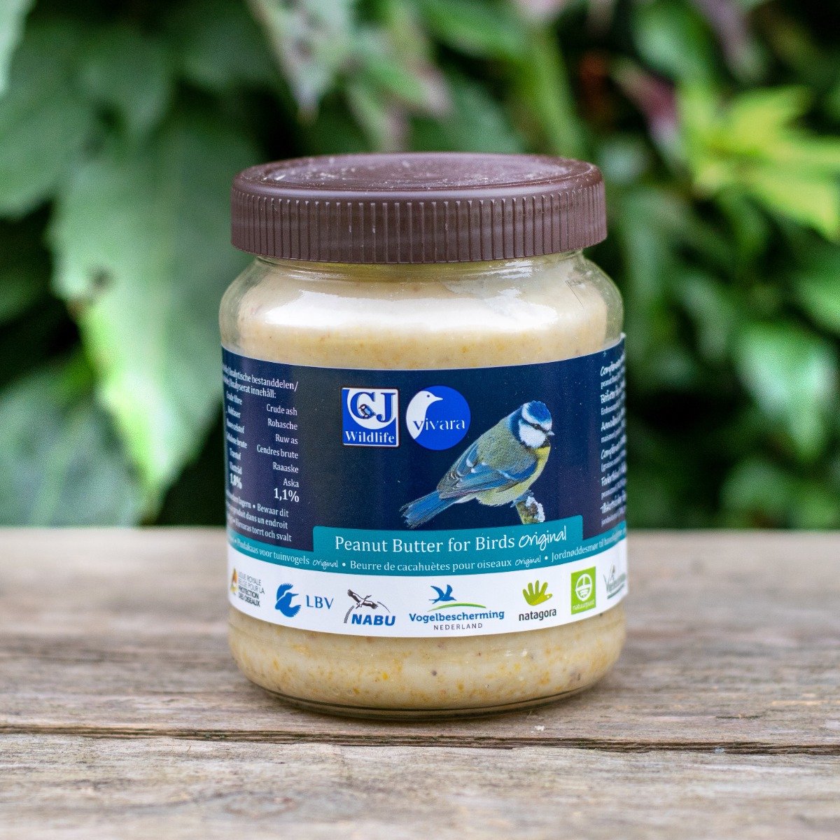 CJ Wildlife - 1st Premium Pindakaas Original 330gr - 55% Vet - Jaarrond Voeden - Tuinvogelvoer
