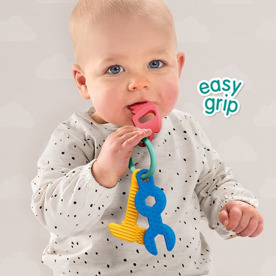 SES Creative - Tiny Talents - Sensorisch speelgoed gereedschap - Montessori - bijten, voelen, sabbelen, spelen - verschillende texturen - baby speelgoed van Merkloos — afbeelding 4