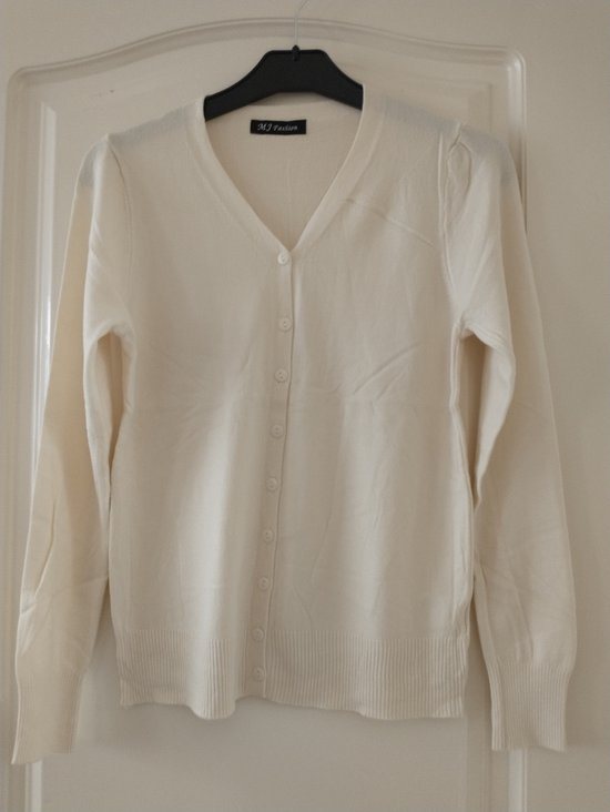 Cardigan femme Astrid uni écru beige clair cardigan court 6 boutons manches longues taille S/M cardigan