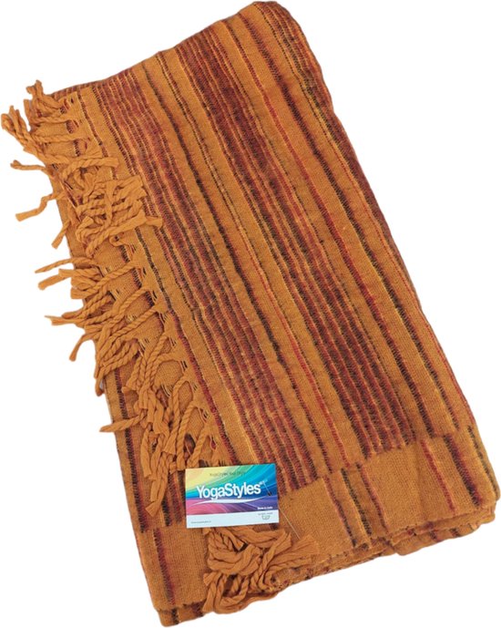 Foto: Meditatiedeken 8 bruin met geel