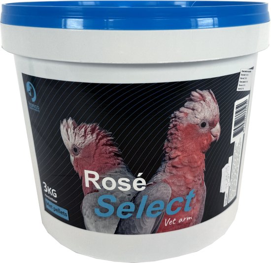 Hareco Rose Select Pellets 3kg - Vogelvoer Roset Kaketoe - Compleet met Zaden, Pellets en Tropisch Fruit