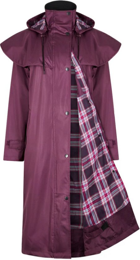 Paarse Regenjas Vrouwen - Maat M - Lange Regenjas Dames - Country