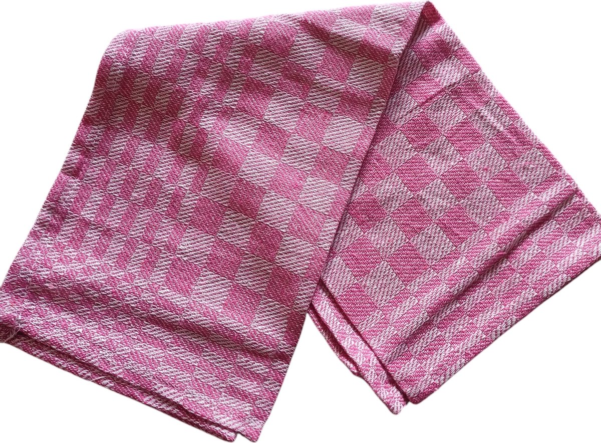 Theedoek rood geblokt - Keuken - 100% katoen - 50 x 70 cm - 6 stuks in verpakking