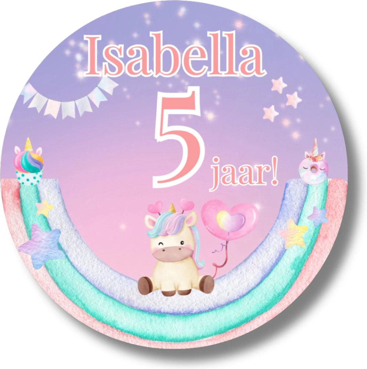 20 Gepersonaliseerde Unicorn Stickers - Verjaardag - Naam & Leeftijd