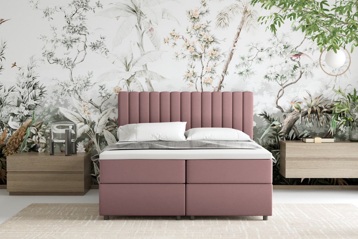 BOXBED Everest Boxspring 140 x 200 cm met Bonell-matras en - afbeelding 2