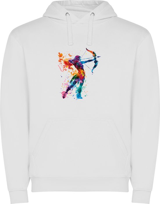 Sweat à capuche unisexe noir avec imprimé « Signe du zodiaque coloré Sagittaire – Astrologie – Horoscope – Signes du Zodiac » en couleur de la marque Roly, taille L