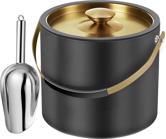 Moderne Geïsoleerde IJsemmer 3.2L Met Siliconen Deksel En Accessoires Perfect Voor Feesten En Cocktailbars Moderne Geïsoleerde IJsemmer 3.2L Met Siliconen Deksel En Accessoires Perfect Voor Feesten En Cocktailbars
