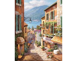 Schilderen Op Nummer Volwassenen - Do It Yourself Paintings - Historic Town - – Inclusief Penselen – Canvas Schildersdoek Zonder Frame – Kleuren op Nummer – 50x40cm