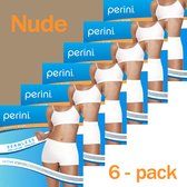 Perini dames boxershorts high - 6-pack - maat M - nude