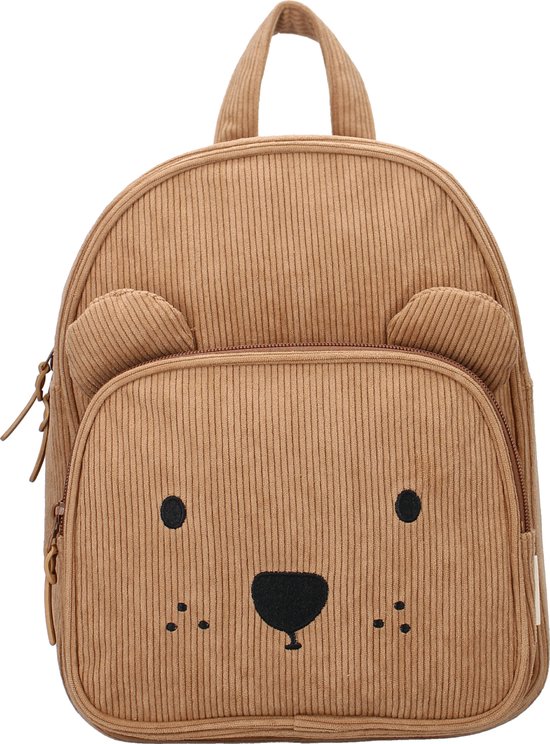 Sac à dos Kidzroom Porto Beary Excited - Marron - Ours - Tissu côtelé