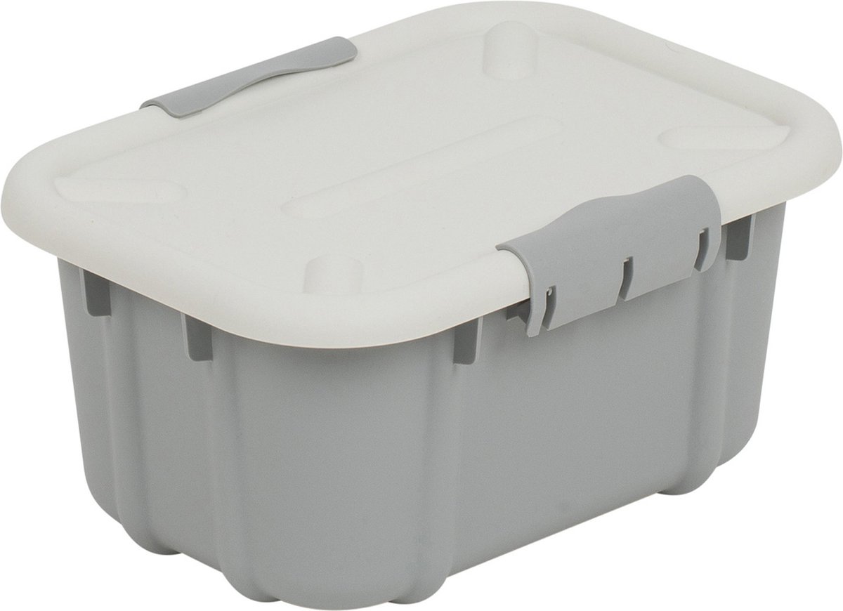BranQ Velur - Opslagcontainer met deksel 3.6L - Opberger - Lichtgrijs