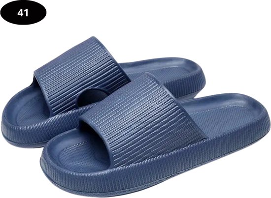 COFACE Teenslippers voor dames, zomer, badslippers, strandsandalen, comfortabel, zacht leer, slipvast, bruin, 40.5 EU