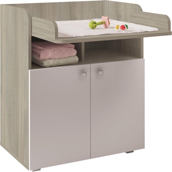 Polini Commode met Uitklapbaar Blad - Iepen/Wit