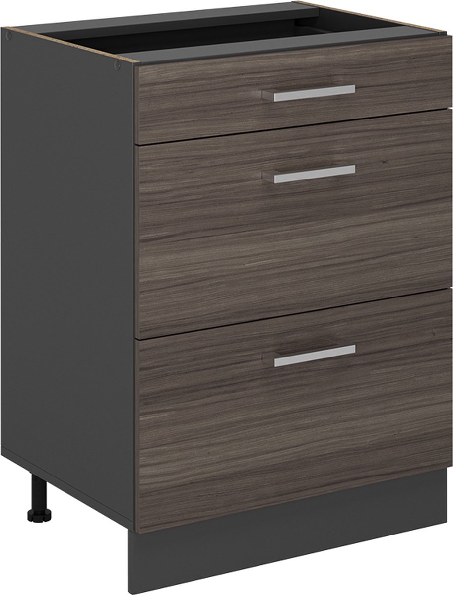 Vicco R-Line Keukenonderkast – 60 cm met laden, zonder werkblad Edel grijs
