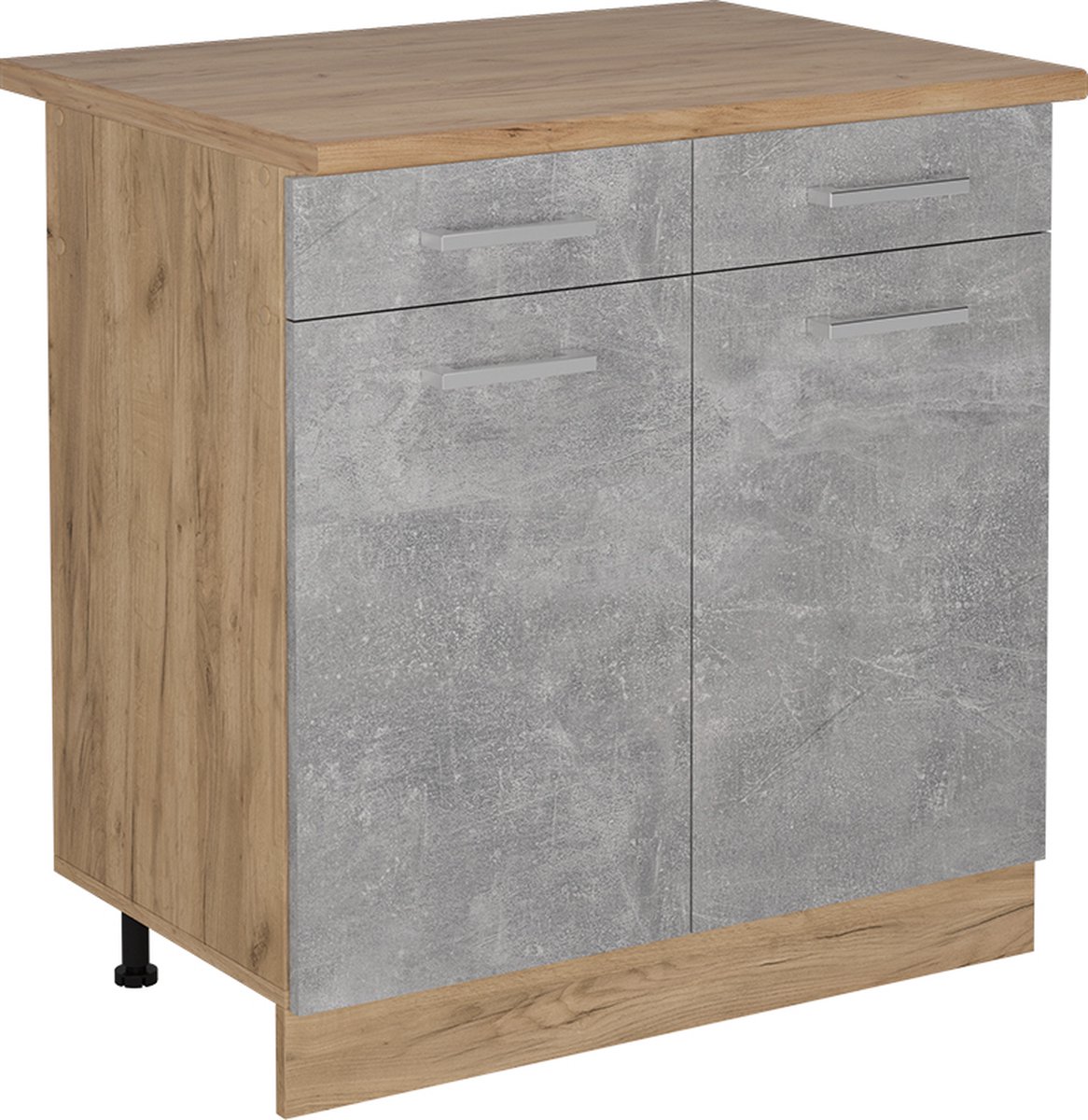 Vicco R-Line Keukenonderkast – 80 cm, WB Eik Beton beton/goudkleurig eiken