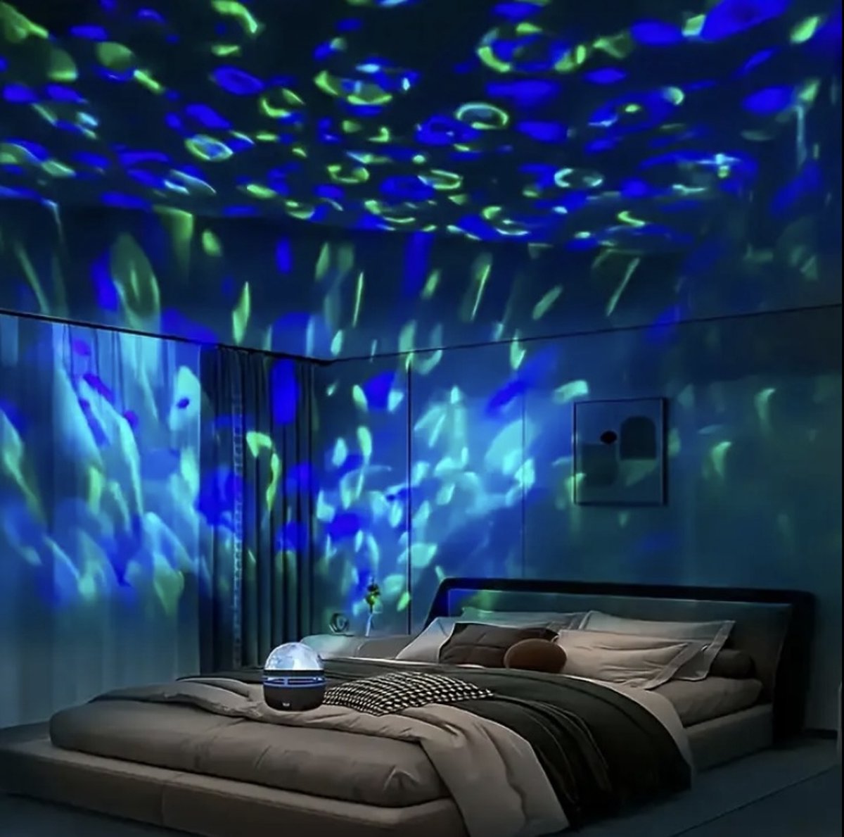 Northern Lights Projector - Noorderlicht Projector - lichtLamp - Crystal Lamp - sterren hemel- ster projector - Water Ripple Light - Ocean Projector - Kristal - Aurora - Sterren Projector – foto 2