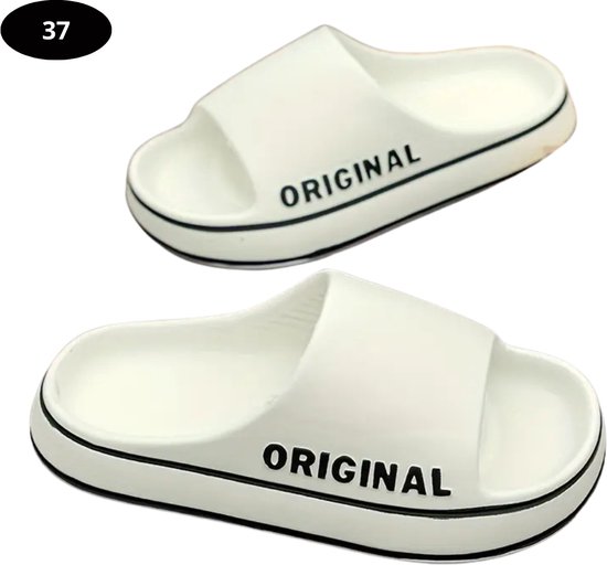 Chaussons de bain femme Nivard - Confortables - Tongs - Sauna - Été - Wit - Pointure 37