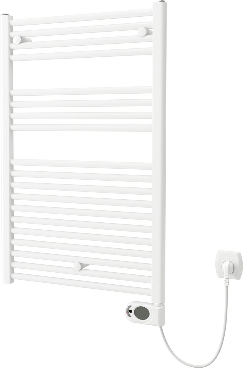 Plieger elba elektrische handdoekradiator - handdoek verwarmer - met klokthermostaat - 94.2 cm x 50 cm - 500 watt - wit