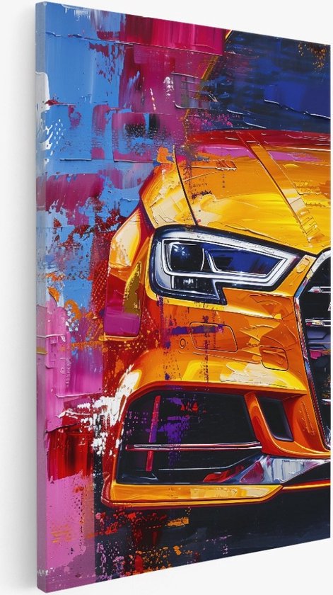 Saammp Canvas Schilderij - Abstract - Auto - 40x60 - Foto op canvas - Wanddecoratie - Muurdecoratie Woonkamer - Slaapkamer decoratie - Canvas Print