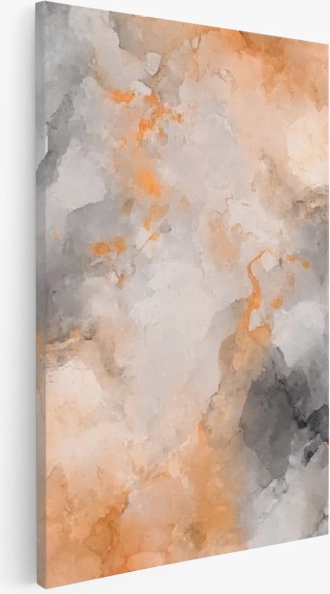 Saammp Canvas Schilderij - Oranje - Kunst - Abstract - 40x60 - Foto op canvas - Wanddecoratie - Muurdecoratie Woonkamer - Slaapkamer decoratie - Canvas Print Multicolor