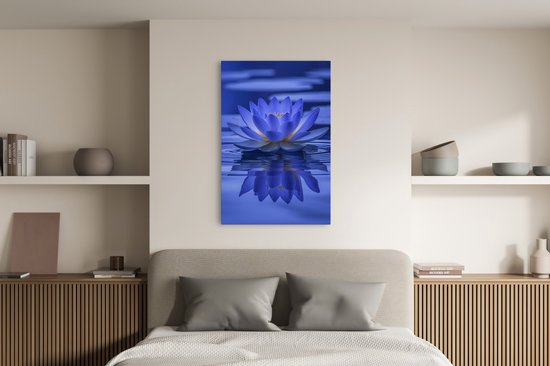 Saammp Canvas Schilderij - bloemen - Blauw - 50x70 - Foto op canvas - Wanddecoratie - Muurdecoratie Woonkamer - Kantoor Decoratie