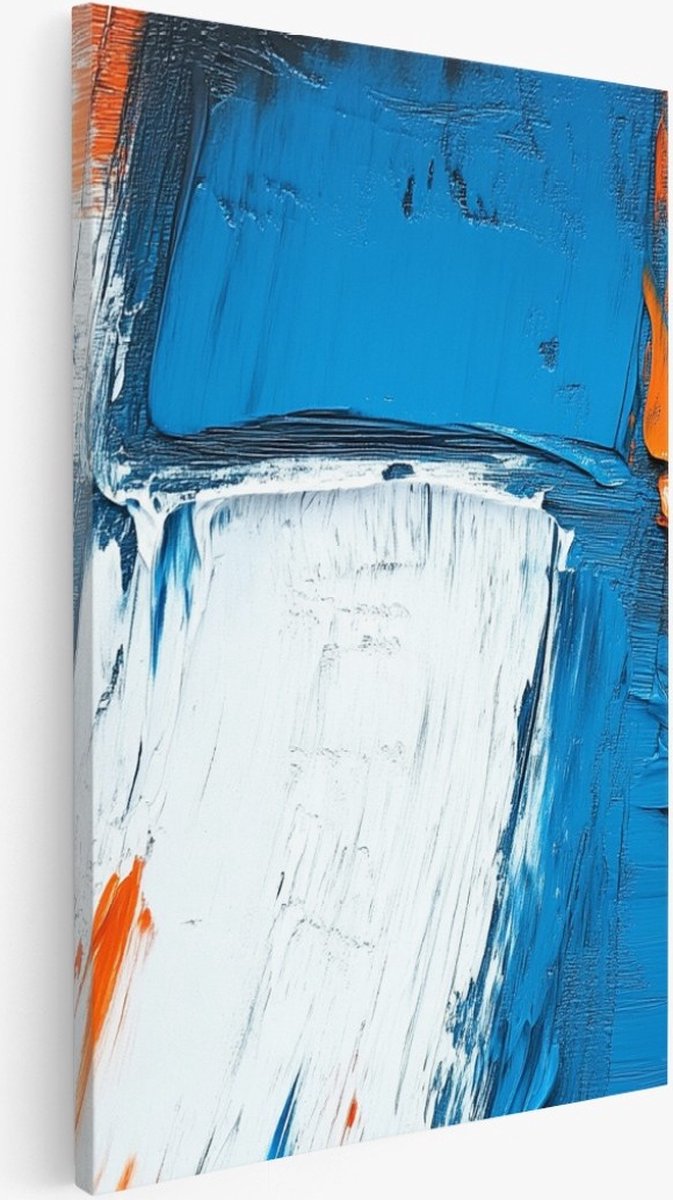 Saammp Canvas Schilderij - Kleurrijk Geblokt - Abstract - 40x50 - Foto op canvas - Wanddecoratie - Muurdecoratie Woonkamer - Kantoor Decoratie Multicolor