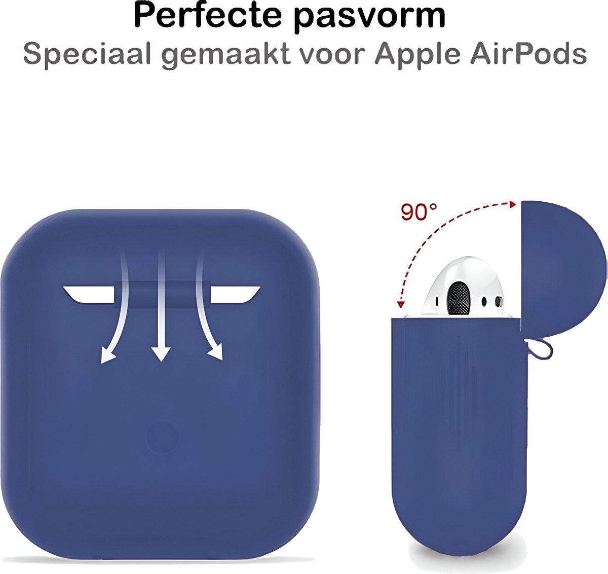AirPods 2 hoesje siliconen case soepel beschermhoes AirPods 1 cover schokbestendig draadloos opladen royal blue - Afbeelding 4