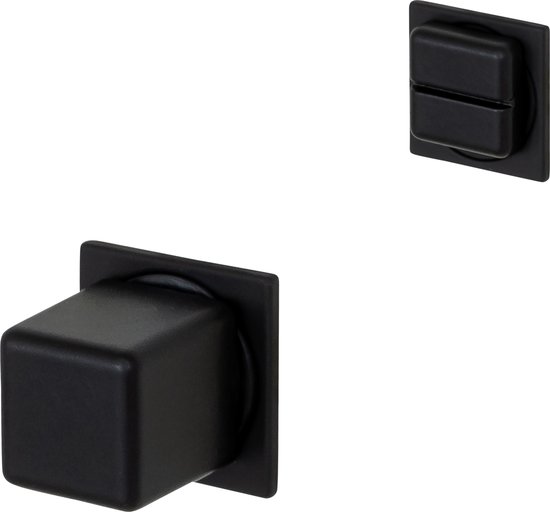 Rosace WC minimaliste ELIOT® - noir mat - mini rosace - libre / occupé