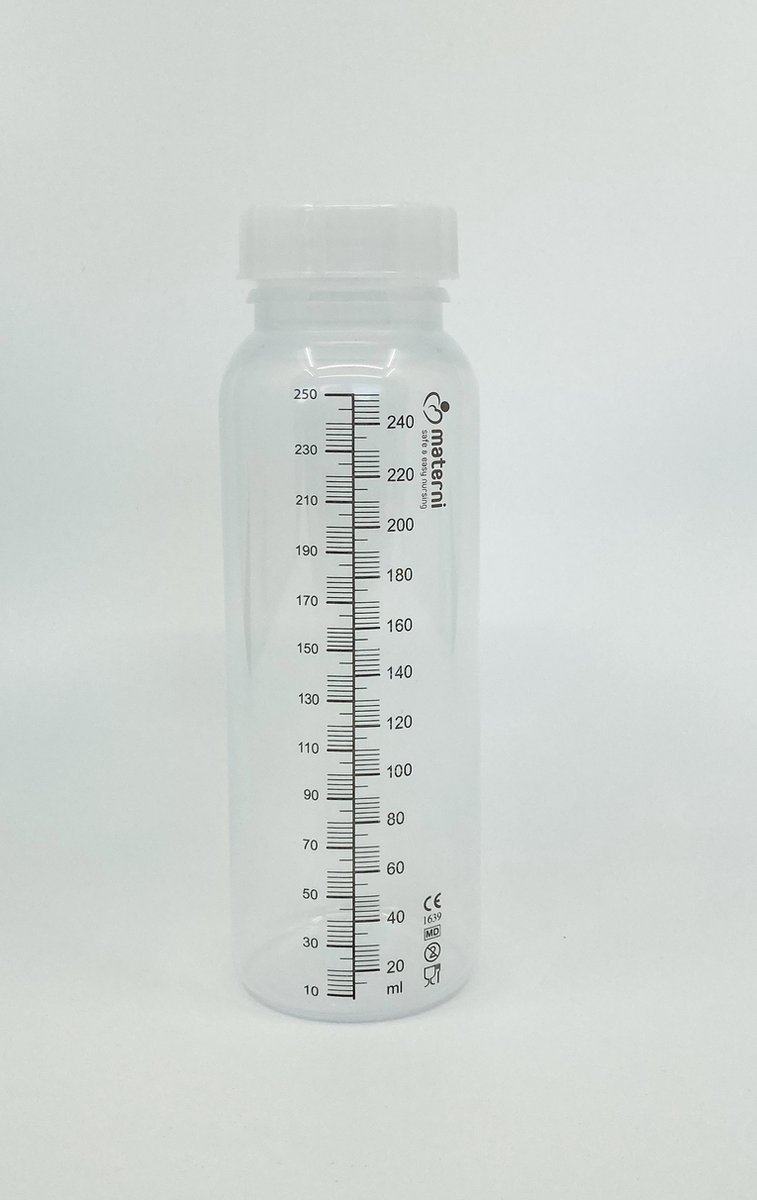 Materni Moedermelk Bewaarfles - 240 ml met dop borstvoeding - 10 stuks