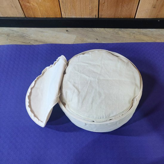 Om Namaste Design Meditatiekussen Rond - Creme - Naturel Katoen van Merkloos — afbeelding 3