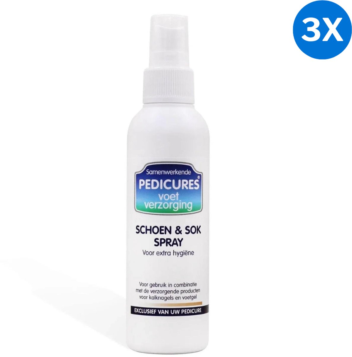 3x Samenwerkende Pedicures Schoen en Sok Spray Samenwerkende Pedicures - Wit - Hygiënische en frisse sokken en schoenen