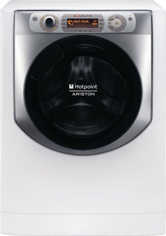 Wasmachine: Hotpoint AQ94D497SD EU/B N wasmachine Voorbelading 9 kg 1400 RPM Zilver, Wit, van het merk Hotpoint-Ariston