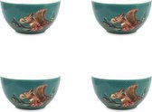 PIP Studio - Winter Wonderland - Set van 4 Kommen Ø 15 cm - Groen - Porselein