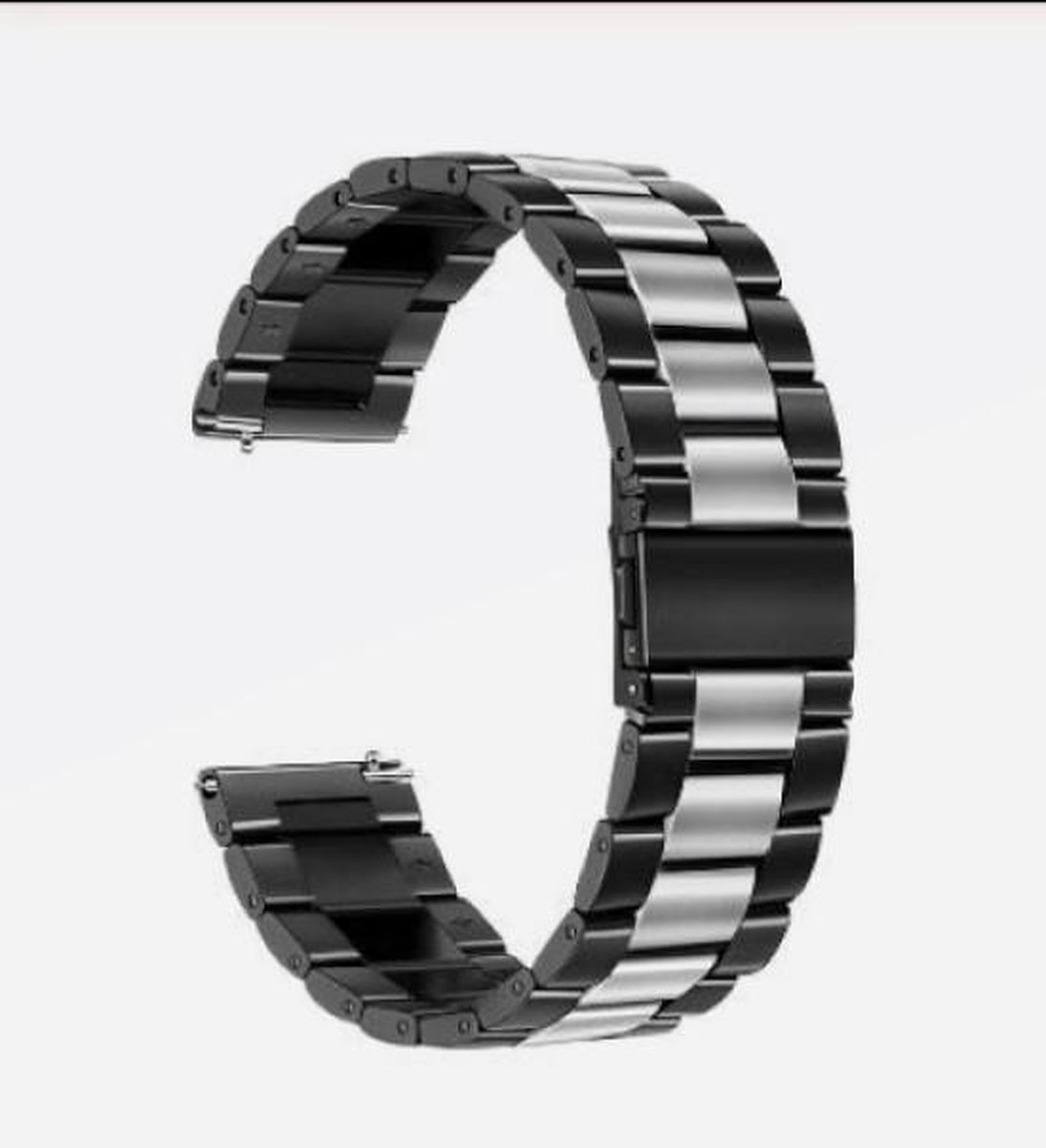 Remerko horlogeband - vouwsluiting met drukknoppen - edelstaal 22mm