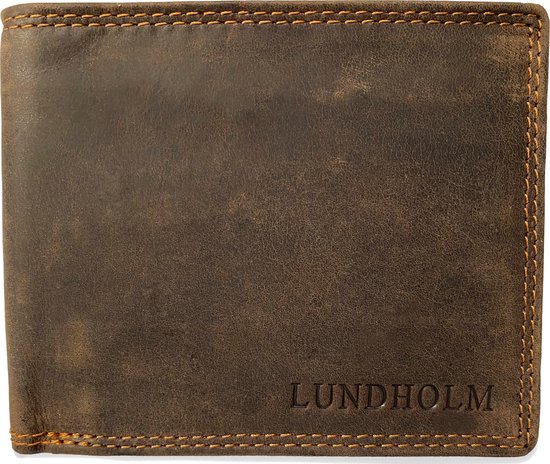 Lundholm billfold leren heren portemonnee met RFID bescherming - bruin |  bol.com