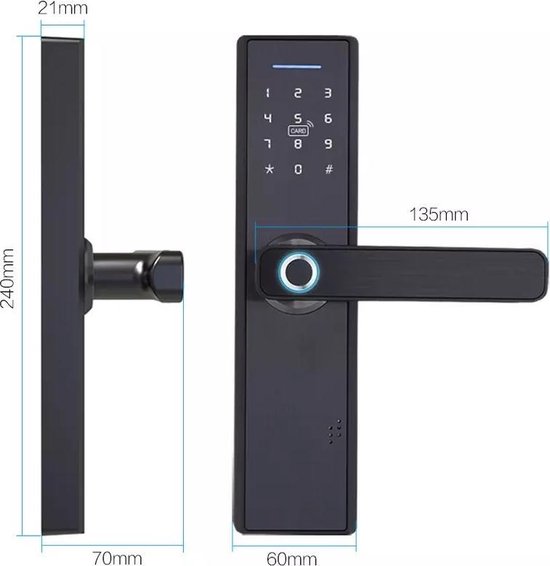 schattig kan niet zien Schildknaap Smart deurslot - Deurklink - Slim deurslot - Wifi - Home security -  Vingerafdruk -... | bol.com