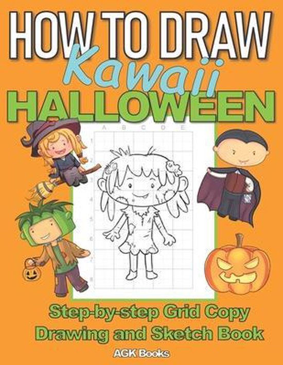 How to Draw Grid Copy Method- How to Draw Kawaii Halloween, Agk Books ...